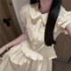 ເສື້ອເດັກນ້ອຍ doll collar ແອວສູງ skirt ສອງສິ້ນຊຸດ