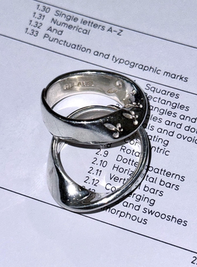 蝴蝶轨迹银饰异形环绕开口戒指