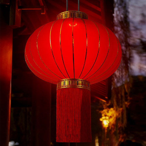 2026新款大红灯笼充电植绒大门口阳台户外一对自建房新年春节装饰 - 图2