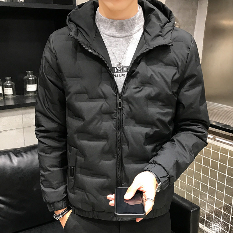 官方潮森马韩以纯色加厚连帽男短款 潮森马韩以保暖上装