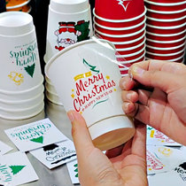 Christmas special transfer post logos Stickers Uv Crystal Labeling Cupcups Coffee Cups Cold Drink Cups adhesive