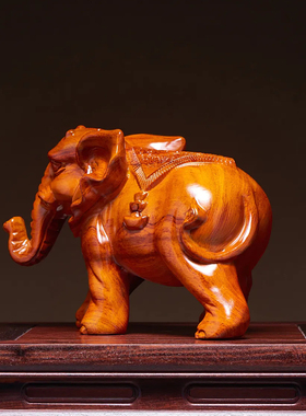 花梨木中式大象摆件一对创意新款