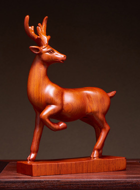 花梨木中式手工匠人梅花鹿