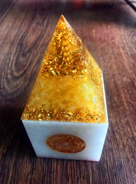 招财金字塔太极金刚印玉石摆件大
