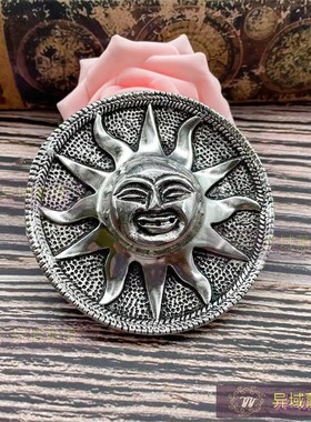 印度进口月亮太阳插香板香座香插居家日常摆件复古怀旧香台摆件