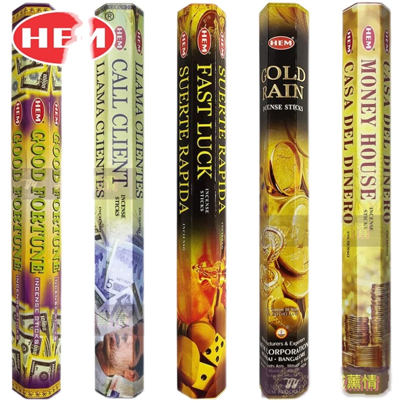 HEM印度进口正品线香招财金币好运生意兴隆金钱雨熏香熏香 - 图3