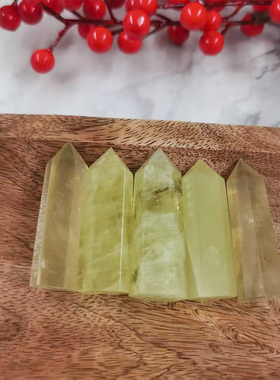 水晶原石摆件家居办公室客厅玄关水晶石装饰品 黄水晶柱净化