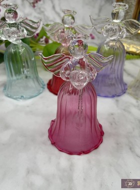 七色天使玻璃摇铃风铃 摆件