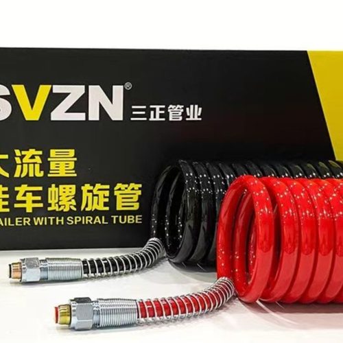 三正挂车螺旋气管优质pu防爆防冻小圈7.5米大圈挂车螺旋管自封阀 - 图0