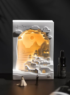 蒙德奇石膏香薰小夜灯地中海扩香