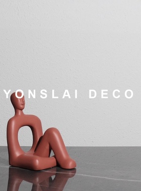 人物样板房间玄关柜雕塑软装饰品