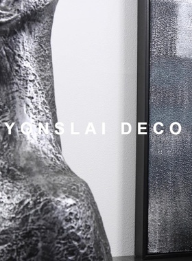 样板房间黑色摆件大堂人物雕塑