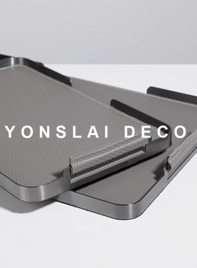 现代极简高档皮质收纳托盘摆件轻奢首饰置物盘客厅茶几餐桌装饰品