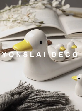 鸭子桌面摆件ins陶瓷卡通