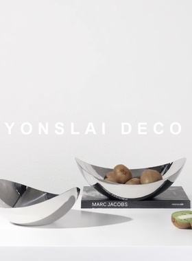 不锈钢收纳盘摆件软装饰品