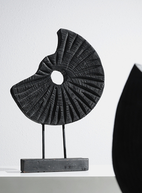 现代极简木质抽象几何摆件样板间客厅电视柜软装艺术桌面饰品