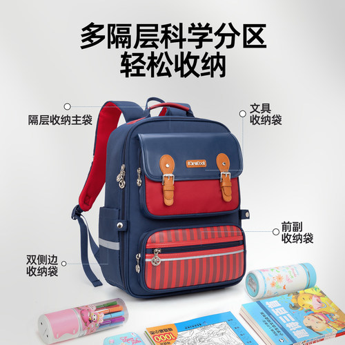 kimicool小学生男女书包一到六年级2026新款减负护脊超轻儿童背包 - 图1