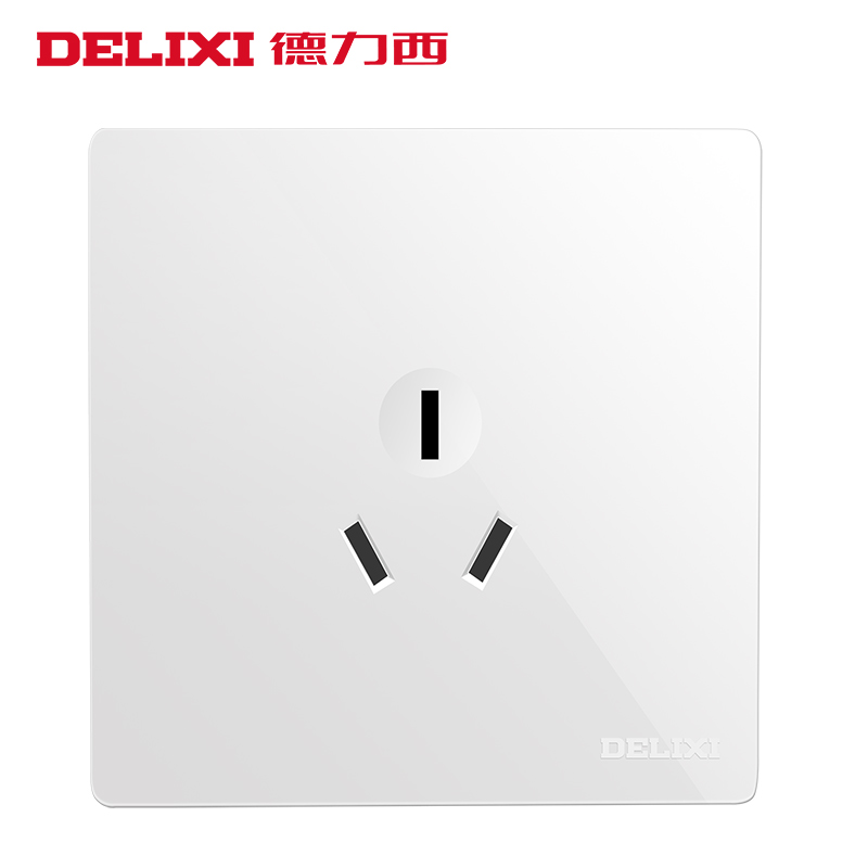 德力西三孔16A家用空调热水器专用墙壁插座明盒插座面板明装插座