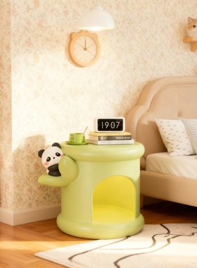 可爱卡通熊猫儿童塑料边桌摆件