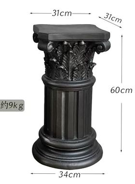 欧式古典爱奥尼亚柱黑色石材摆件