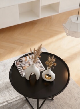 现代简约白色陶瓷花瓶摆件