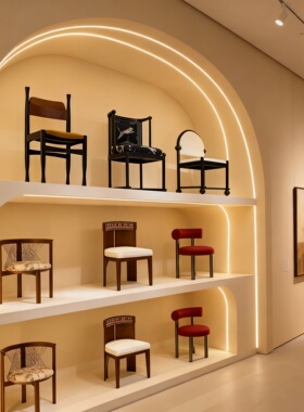 现代轻奢实木设计师椅摆件