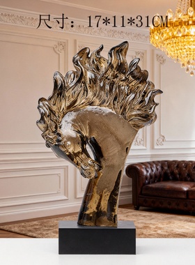现代轻奢金色马造型装饰摆件