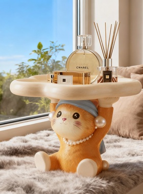 可爱卡通猫咪收纳摆件