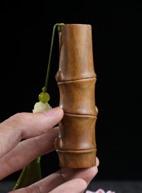 上升绿色檀香手工雕刻竹柄件的男人玩作为生日礼物的朋友，领导和