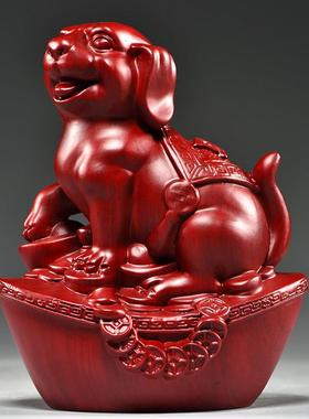 红色木头十二12生肖摆件全套实木鼠牛虎兔龙蛇马羊猴鸡狗猪吉祥物