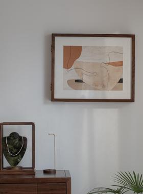 新中式黑胡桃木电表箱装饰画遮挡箱配电箱电闸盒餐厅客厅装饰画