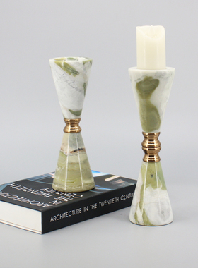 大理石烛台高级餐厅轻奢风工艺品