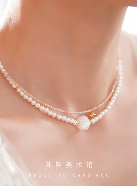 A母贝玫瑰花锁骨链项链