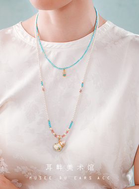 A多宝葫芦项链女款松石色国风