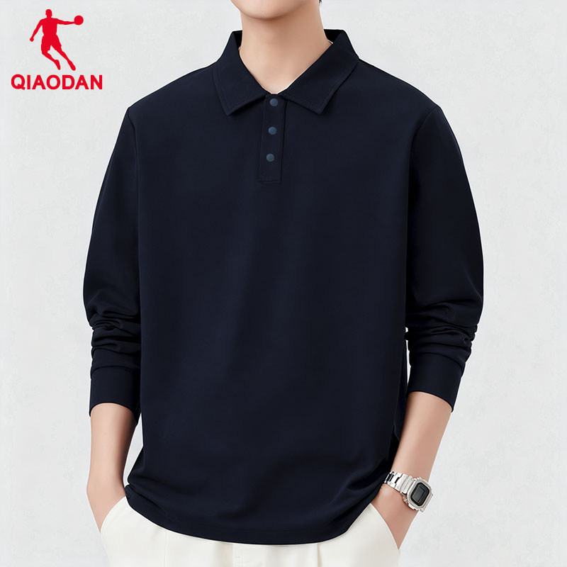 乔丹翻领运动长袖T恤男2025冬季官方正品新款内搭休闲保暖polo衫,淘宝优惠券,粉丝福利购,淘宝优惠卷