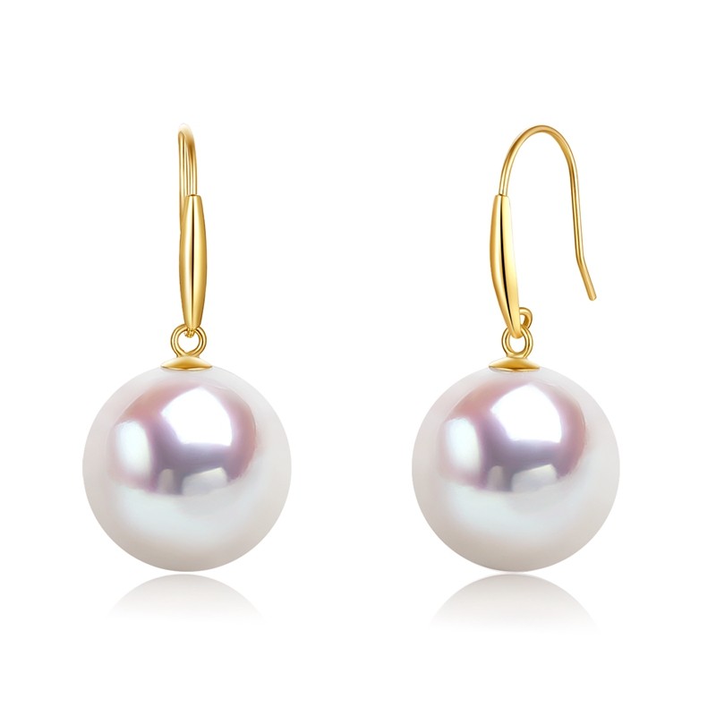 珍珠皇后18k金akoya海水珍珠耳钩 珍珠皇后耳饰