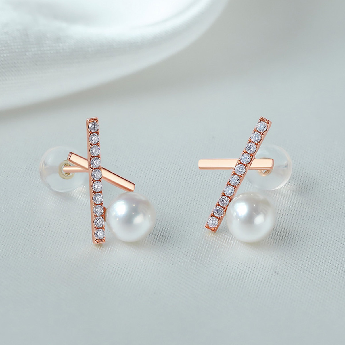 珍珠皇后 akoya海水珍珠耳饰女18k金5-5.5mm耳环/耳钉,淘宝优惠券,粉丝福利购,淘宝优惠卷