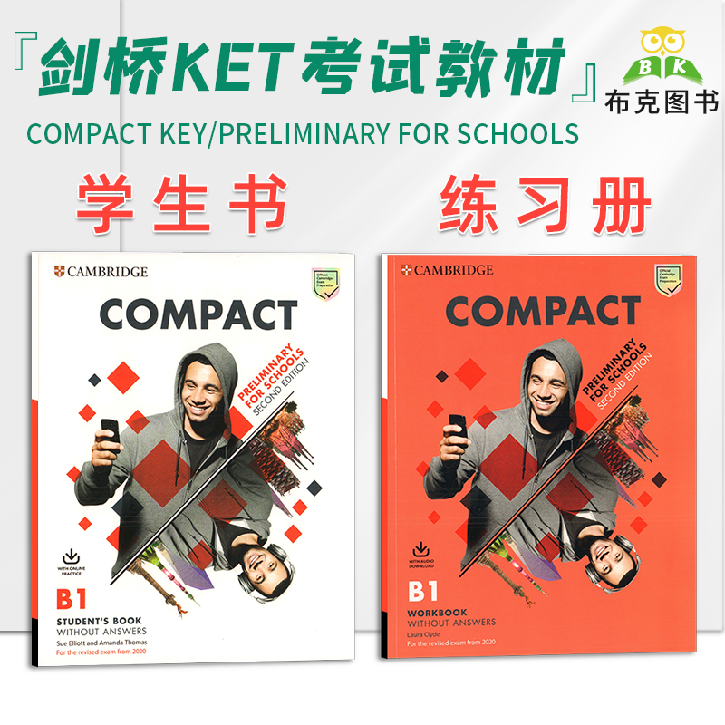 Compact Key Preliminary for Schools A2 B1 学生套装 第二版 2020年新考纲官方剑桥KET PET 校园青少版考试专用教材官方备考书 - 图3