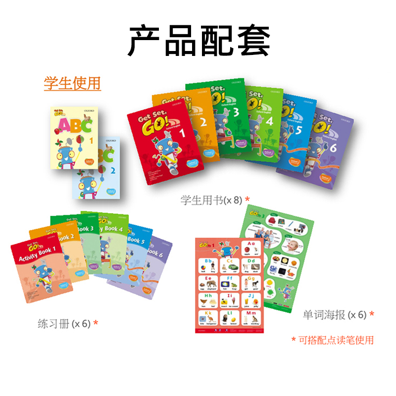 新版牛津英语快乐点读笔 New Magic 教材 Oxford Hppy reading pen学习笔Get set go phonics英语点读教材幼儿园启蒙英语 - 图1