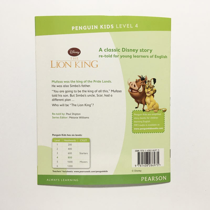 英文原版进口Pearson Disney Kids Readers Level 4 The Lion King 狮子王 迪士尼英语 儿童经典故事读物 - 图2