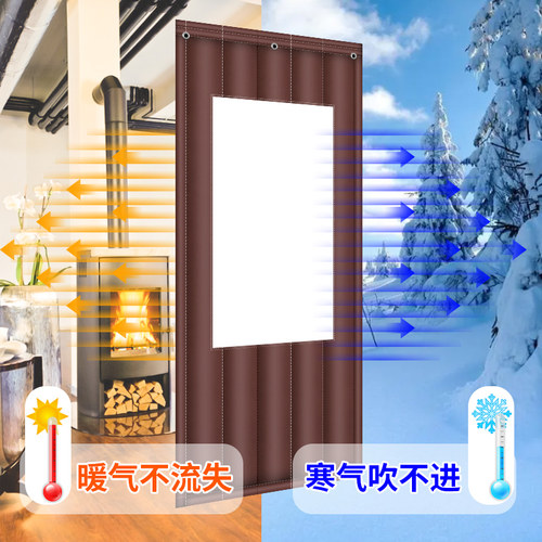 棉门帘冬季保暖防风店铺商用挡风隔音加厚防寒保温家用空调隔断帘 - 图3