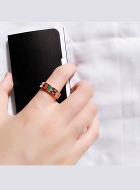 新款推荐经典双色戒指钛钢不掉色