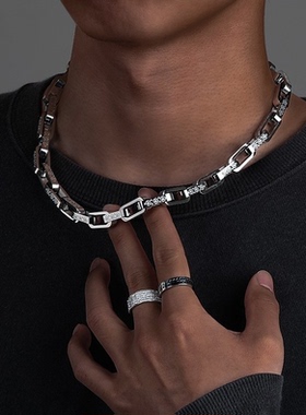 钛钢时尚百搭项链手工拼接链