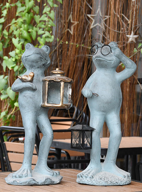 户外庭院卡通可爱青蛙别墅花园阳台造景装饰创意个性仿真动物摆件