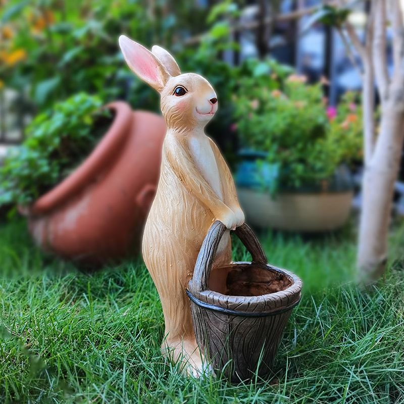 庭院兔子多肉花盆可爱装饰摆件创意个性室内植物盆栽阳台园艺花器 - 图3