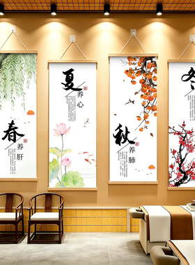 养生馆四季养生文化宣传挂画海报