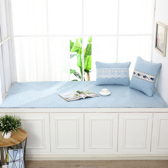 Linen bay window mat window sill mat cotton and linen thickened four-season universal bedroom balcony mat machine washable custom tatami