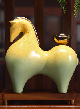 马上有钱陶瓷摆件家居办公装饰品