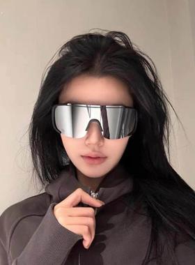 复古超大框户外骑行登山滑雪防风护目镜墨镜防晒连体太阳眼镜男女