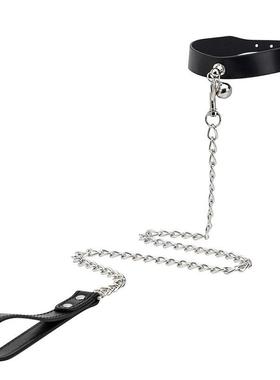 男生牵引炼项圈男M体育生S性感皮革脖套吊圈项炼狗狗铃铛颈环脖套